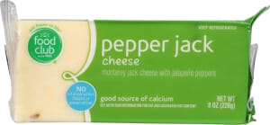 Food Club Pepper Jack Cheese 8 oz