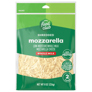 Food Club Low-Moisture Whole Milk Mozzarella Shredded Cheese 8 oz
