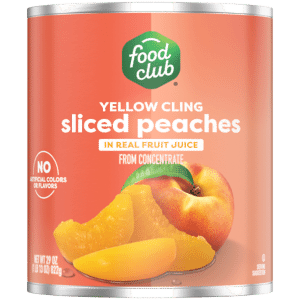Food Club Yellow Cling Sliced Peaches in Real Fruit Juice 29 oz