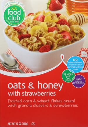 Food Club Oats & Honey with Strawberries Cereal 13 oz