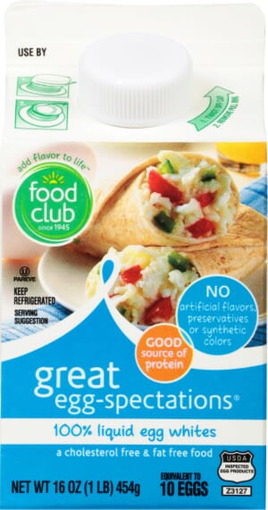 Food Club Great Egg-Spectations 100% Liquid Egg Whites 16 oz