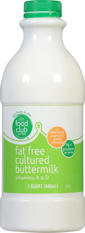 Food Club Fat Free Cultured Buttermilk 1 qt