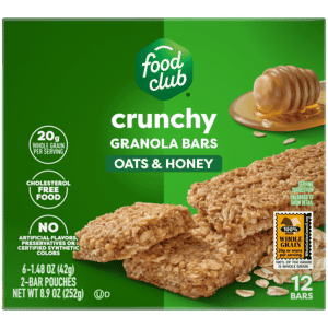 Food Club Crunchy Oats & Honey Granola Bars 6 – 2 Bars Pouches