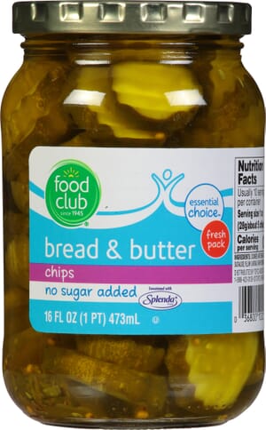 Food Club Essential Choice Fresh Pack Bread & Butter Chips Pickles 16 fl oz Jar