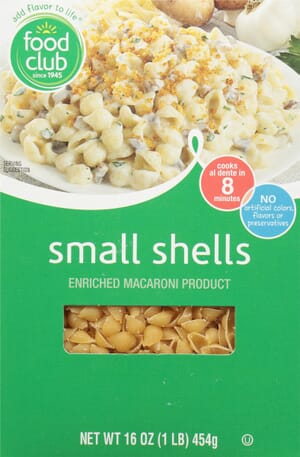 Food Club Small Shells 16 oz