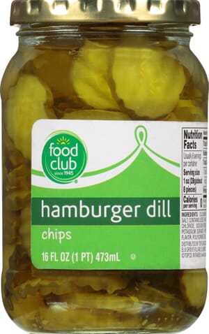 Food Club Hamburger Dil Chips Pickles 16 oz