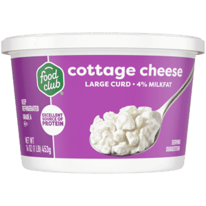 Food Club Large Curd 4% Milkfat Cottage Cheese 16 oz