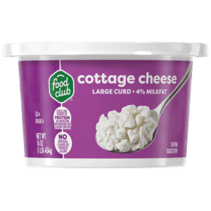 Food Club 4% Milkfat Minimum Large Curd Cottage Cheese 16 oz