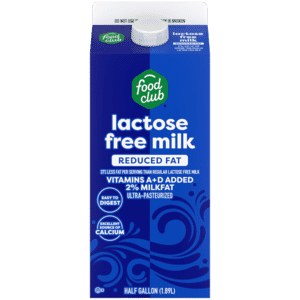 Food Club Lactose Free Reduced Fat Milk 0.5 gal