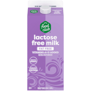 Food Club Fat Free Lactose Free Milk 0.5 gal