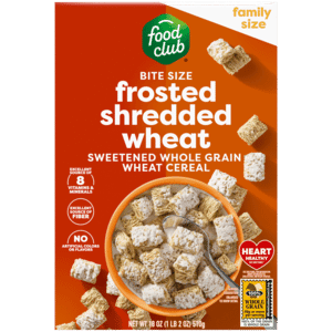 Food Club Frosted Shredded Wheat Bite Size Cereal Family Size 18 oz