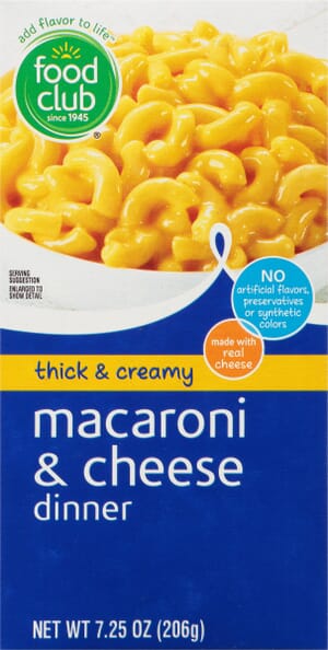 Food Club Thick & Creamy Macaroni & Cheese Dinner 7.25 oz