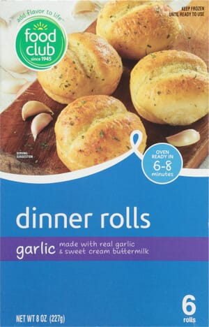 Food Club Garlic Dinner Rolls 6 ea