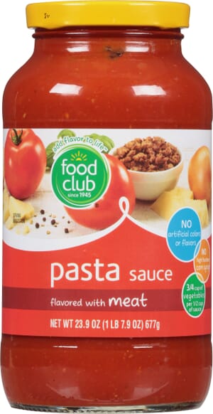 Food Club Pasta Sauce Flavored with Meat 23.9 oz