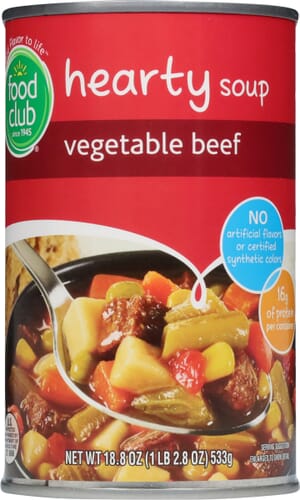 Food Club Hearty Vegetable Beef Soup 18.8 oz