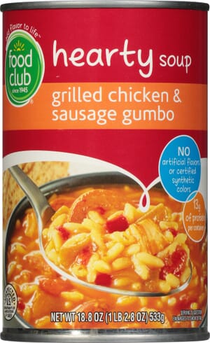 Food Club Grilled Chicken & Sausage Gumbo Hearty Soup 18.8 oz