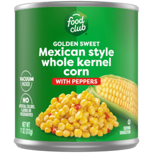 Food Club Golden Sweet Mexican Style Whole Kernel Corn with Peppers 11 oz