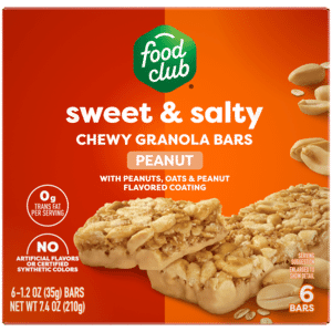 Food Club Sweet & Salty Chewy Peanut Granola Bars 6 – 1.2 oz Bars