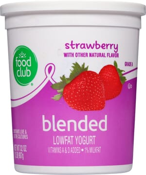 Food Club Blended Low Fat Strawberry Yogurt 32 oz