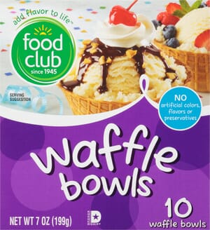 Food Club Waffle Bowls 10 ea