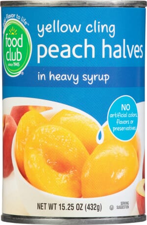 Food Club Yellow Cling Peach Halves in Heavy Syrup 15.25 oz