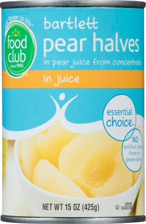 Food Club Essential Choice Bartlett Pear Halves in Juice 15 oz