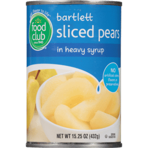 Food Club Bartlett Sliced Pears in Heavy Syrup 15.25 oz