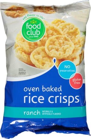 Food Club Ranch Oven Baked Rice Crisps 3 oz