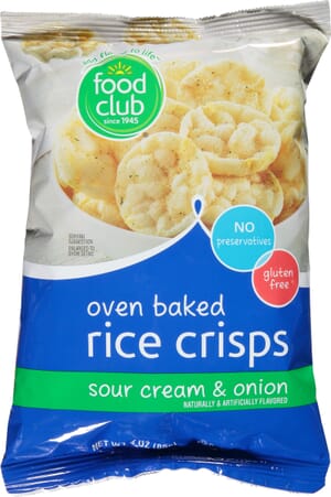 Food Club Sour Cream & Onion Oven Baked Rice Crisps 3 oz