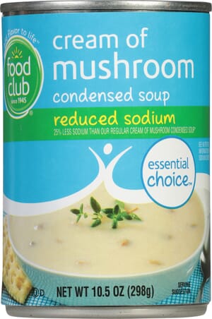 Food Club Essential Choice Reduced Sodium Cream Of Mushroom Condensed Soup 10.5 oz