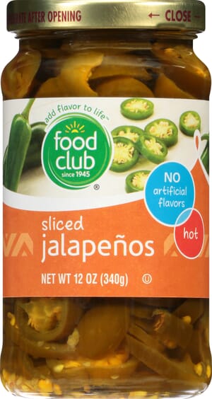 Food Club Jalapenos Hot Jalapenos 12 oz Jar