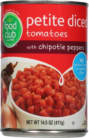 Food Club Petite Diced Tomatoes with Chipotle Peppers 14.5 oz