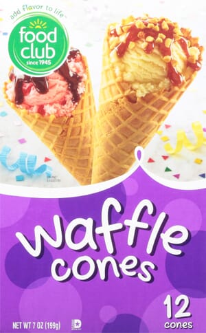 Food Club Waffle Cones 12 ea