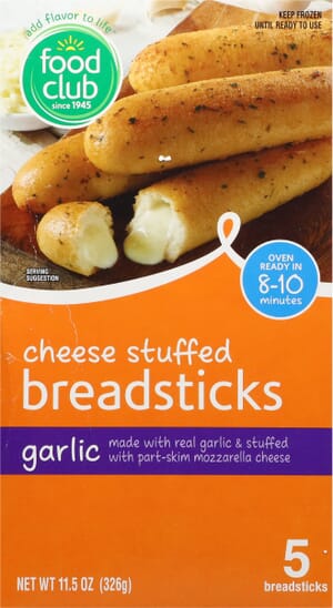 Food Club Cheese Stuffed Garlic Breadsticks 5 ea