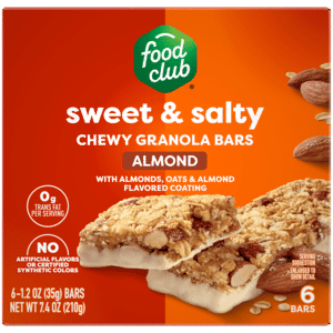 Food Club Sweet & Salty Chewy Almond Granola Bars 6 – 1.2 oz Bars