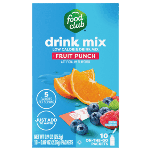 Food Club Low Calorie Fruit Punch Drink Mix 10 – 2.55 oz Packets