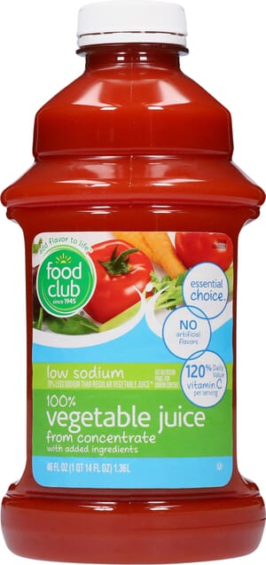 Food Club Essential Choice Low Sodium 100% Vegetable Juice 46 fl oz