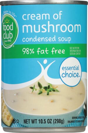 Food Club Essential Choice Fat Free Cream of Mushroom Soup 10.5 oz