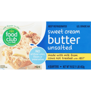 Food Club Sweet Cream Unsalted Butter 4 ea