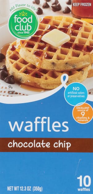 Food Club Chocolate Chip Waffles 10 ea