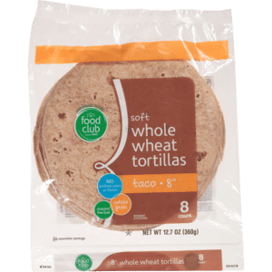 Food Club Taco Soft Whole Wheat 8 Inch Tortillas 8 Each