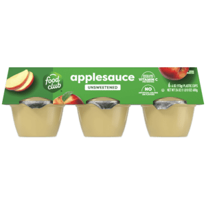 Food Club Unsweetened Applesauce 6 – 4 oz Cups
