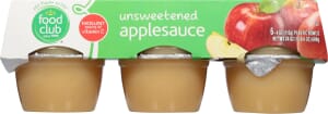 Food Club Unsweetened Applesauce 6 ea