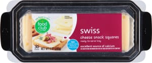 Food Club Swiss Cheese Snack Squares 30 ea