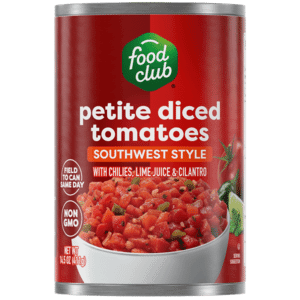 Food Club Petite Diced Southwest Style with Chilies Lime Juice & Cilantro Tomatoes 14.5 oz