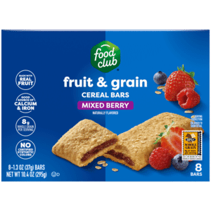 Food Club Fruit & Grain Mixed Berry Cereal Bars 8 – 1.3 oz Bars