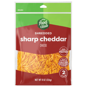 Food Club Sharp Cheddar Shredded Cheese 8 oz