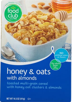 Food Club Honey & Oats with Almonds Cereal 14.5 oz