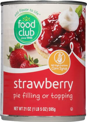 Food Club Strawberry Pie Filling or Topping 21 oz