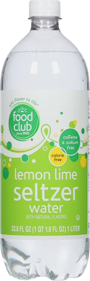 Food Club Lemon Lime Seltzer Water 33.8 fl oz